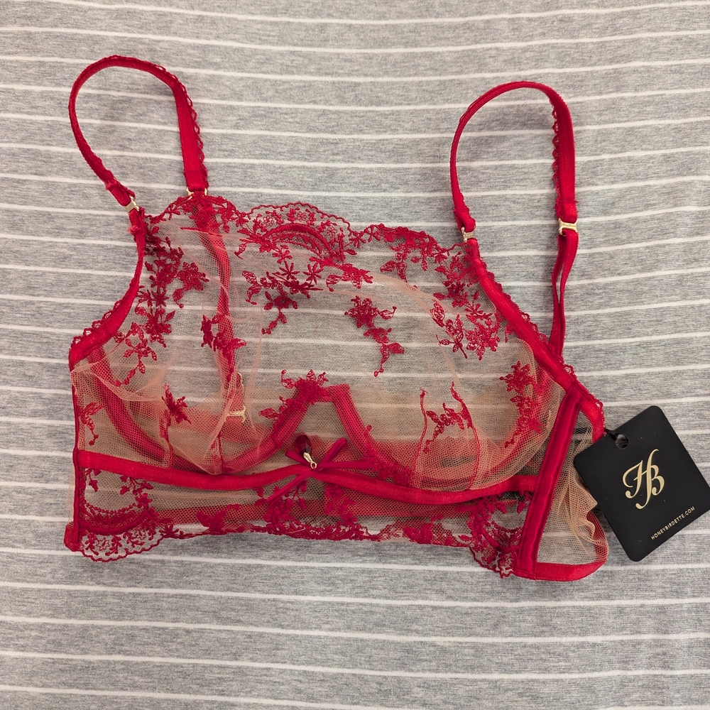 Red Lace Bralette by